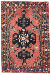 100X145 絨毯 ハマダン パティナ オリエンタル レッド/ダークグレー (ウール, ペルシャ/イラン) Carpetvista