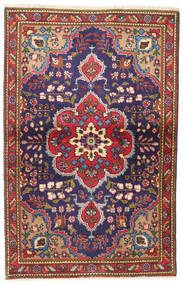 Tabriz Vloerkleed 93X147 Rood/Donkerpaars Wol, Perzië/Iran Carpetvista