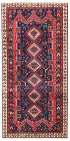  Orientalisk Afshar/Sirjan Matta 97X200 Röd/Mörklila Ull, Persien/Iran Carpetvista