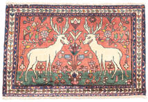 57X87 Hamadan Teppich Orientalischer Grau/Rot (Wolle, Persien/Iran) Carpetvista