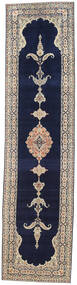 Kerman Patina Rug 118X477 Runner
 Dark Blue/Beige Wool, Persia/Iran Carpetvista