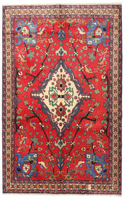  160X253 Nahavand Teppich Rot/Dunkelrot Persien/Iran Carpetvista