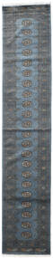  Orientalischer Pakistan Buchara 3Ply Teppich 80X406 Läufer Dunkelgrau/Blau Wolle, Pakistan Carpetvista
