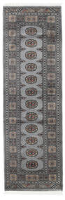  Orientalischer Pakistan Buchara 2Ply Teppich 79X249 Läufer Grau/Dunkelgrau Wolle, Pakistan Carpetvista