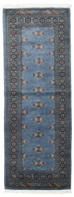 77X208 Pakistan Buchara 2Ply Teppich Orientalischer Läufer Dunkelgrau/Blau (Wolle, Pakistan) Carpetvista