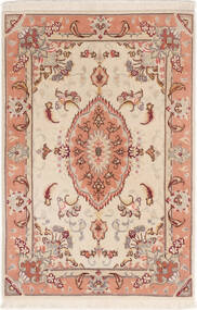  Persian Tabriz 50 Raj With Silk Rug 60X92 Beige/Orange (Wool, Persia/Iran)