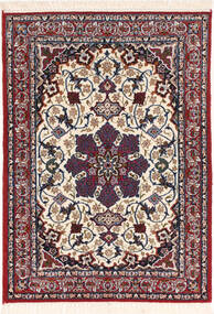 Isfahan Silk Warp Rug 70X98 Beige/Dark Pink Persia/Iran