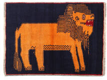 100X136 Qashqai Fine Rug Oriental Dark Blue/Orange (Wool, Persia/Iran) Carpetvista