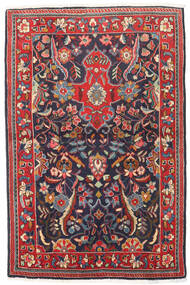  Mahal Teppich 89X136 Persischer Wollteppich Rot/Dunkelgrau Klein Carpetvista