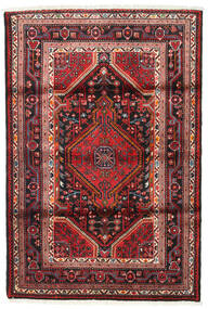 112X167 Alfombra Hamadan Oriental Rojo/Rojo Oscuro (Lana, Persia/Irán) Carpetvista