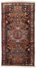 絨毯 ペルシャ ハマダン 105X200 ダークレッド/レッド (ウール, ペルシャ/イラン)