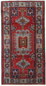 絨毯 ペルシャ ハマダン 106X202 レッド/グレー (ウール, ペルシャ/イラン)