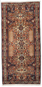 絨毯 ハマダン 96X202 ダークレッド/茶色 (ウール, ペルシャ/イラン)