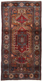 Tapete Hamadã 94X189 Vermelho Escuro/Castanho (Lã, Pérsia/Irão)