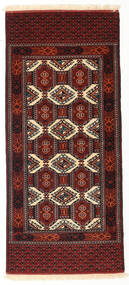러그 페르시안 Turkaman 84X187 복도용 러너
 다크 레드/빨간색 (울, 페르시아/이란)