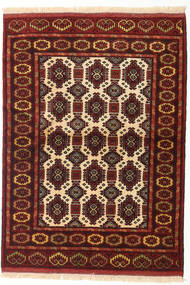 103X142 Tappeto Turkaman Orientale Rosso Scuro/Rosso (Lana, Persia/Iran) Carpetvista