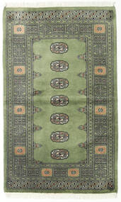 93X153 Pakistan Buchara 2Ply Teppich Orientalischer Grün/Weiß (Wolle, Pakistan) Carpetvista