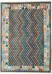 212X288 絨毯 オリエンタル キリム アフガン オールド スタイル ダークグレー/ベージュ (ウール, アフガニスタン) Carpetvista