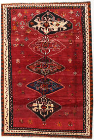 162X239 Alfombra Oriental Shiraz Rojo/Rojo Oscuro (Lana, Persia/Irán)
