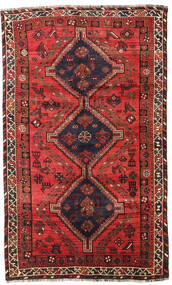 Shiraz Matta 153X251 Röd/Mörkröd Ull, Persien/Iran Carpetvista
