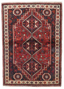 113X154 Shiraz Teppich Orientalischer Rot/Dunkelrosa (Wolle, Persien/Iran) Carpetvista