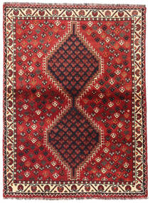 Shiraz Vloerkleed 105X141 Rood/Donkerrood Wol, Perzië/Iran Carpetvista
