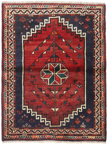 103X137 Shiraz Teppe Orientalsk Rød/Mørk Grå (Ull, Persia/Iran) Carpetvista