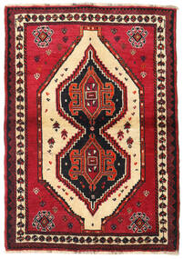 Shiraz Tæppe 110X158 Rød/Mørkerød Uld, Persien/Iran Carpetvista
