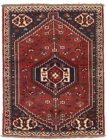 Tappeto Orientale Shiraz 87X110 Rosso/Rosa Scuro (Lana, Persia/Iran)