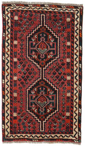 Shiraz Vloerkleed 76X131 Donkerrood/Rood Wol, Perzië/Iran Carpetvista