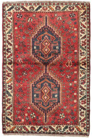 87X129 Tapis Shiraz D'orient Rouge/Beige (Laine, Perse/Iran) Carpetvista