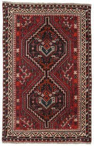 Tapete Persa Shiraz 81X124 Vermelho Escuro/Castanho (Lã, Pérsia/Irão)