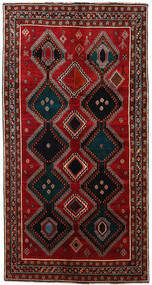 145X278 絨毯 カシュガイ オリエンタル 廊下 カーペット ブラック/ダークレッド (ウール, ペルシャ/イラン) Carpetvista