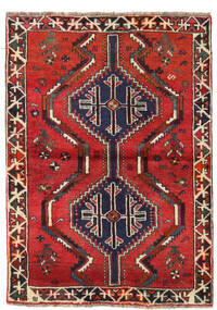 110X152 Shiraz Teppich Orientalischer Rot/Dunkelrosa (Wolle, Persien/Iran) Carpetvista