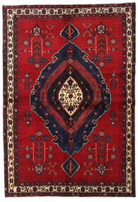  Orientalsk Afshar Tæppe 160X230 Mørkerød/Lyserød Uld, Persien/Iran Carpetvista