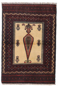  Oriental Baluch Fine Rug 88X126 Dark Red/Beige Wool, Persia/Iran Carpetvista