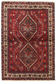  Persisk Shiraz Matta 106X155 Röd/Mörkröd (Ull, Persien/Iran)