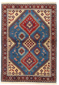  102X142 Yalameh Rug Red/Beige Persia/Iran Carpetvista