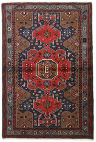 Hamadan Teppe 100X150 Mørk Rød/Brun Ull, Persia/Iran Carpetvista