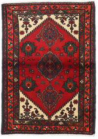 100X142 絨毯 ハマダン オリエンタル ダークレッド/レッド (ウール, ペルシャ/イラン) Carpetvista