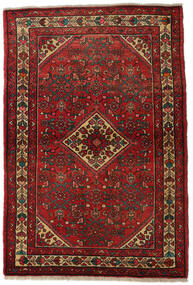 110X164 Tappeto Hamadan Orientale Rosso/Marrone (Lana, Persia/Iran) Carpetvista