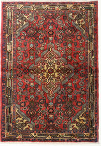 Hamadan Tæppe 105X150 Brun/Rød Uld, Persien/Iran Carpetvista