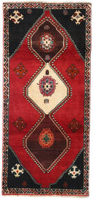 89X194 Ghashghai Orientalisk Hallmatta Mörkröd/Röd (Ull, Persien/Iran) Carpetvista