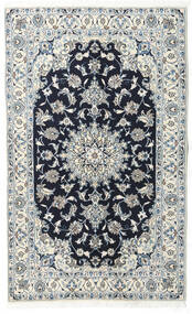 絨毯 ペルシャ ナイン 122X200 グレー/ダークブルー (ウール, ペルシャ/イラン)