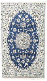 絨毯 ペルシャ ナイン 119X205 ベージュ/ダークブルー (ウール, ペルシャ/イラン)