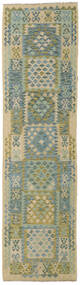 78X290 Kelim Afghan Old Style Vloerkleed Oosters Tapijtloper Groen/Grijs (Wol, Afghanistan) Carpetvista