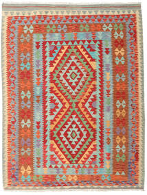  Kilim Afghan Old Style Rug 150X197 Wool Red/Grey Small Carpetvista