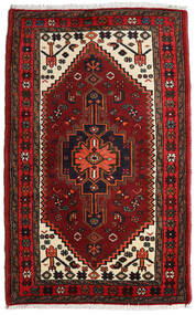 絨毯 オリエンタル ハマダン 85X135 茶色/ダークレッド (ウール, ペルシャ/イラン)