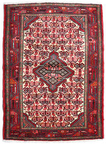 絨毯 ペルシャ ハマダン 85X117 レッド/ダークレッド (ウール, ペルシャ/イラン)