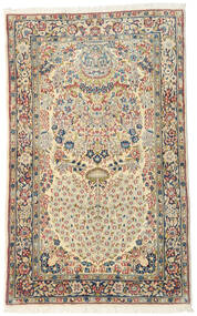 90X146 Alfombra Oriental Kerman Fine Beige/Marrón (Lana, Persia/Irán) Carpetvista